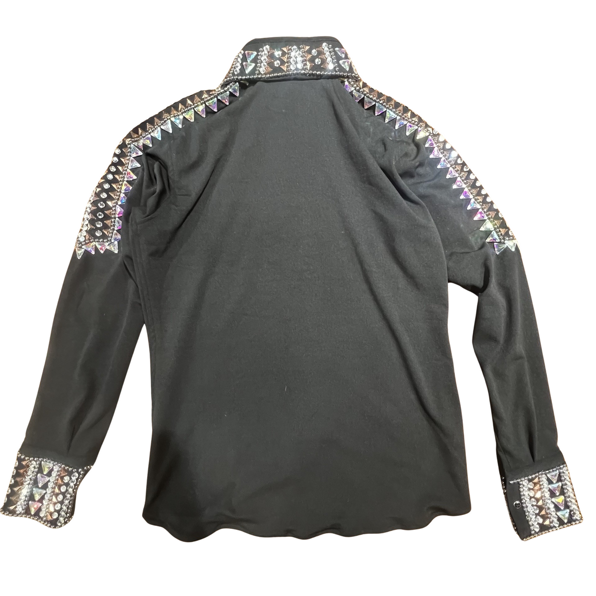 Kashani Black Royal Hyper Crystal Button-Up Zip Shirt - Dudes Boutique