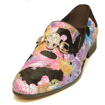FI-7056 Multi Color Leather Print Fiesso by Aurelio Garcia slip on