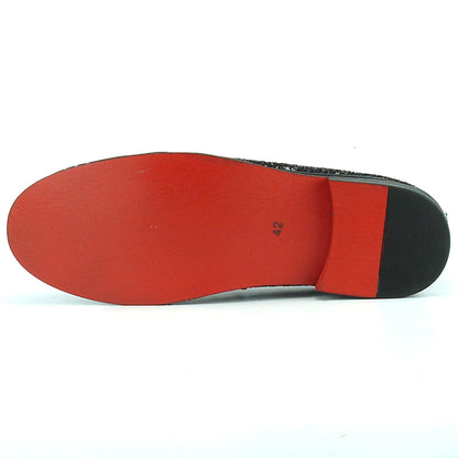 FI-7118 Black Glitter Slip on Loafer Fiesso by Aurelio Garcia