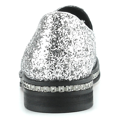 FI-7118 Silver Glitter Slip on Loafer Fiesso by Aurelio Garcia