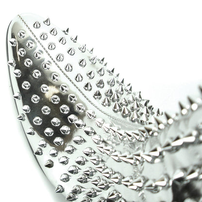 FI-7142 Silver Patent Leather Silver Spikes Cuban Heel Fiesso by Aurelio Garcia Boot