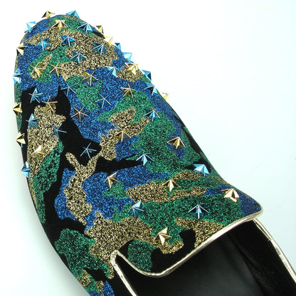 FI-7145 Blue Camouflage Slip on with Stars Fiesso by Aurelio Garcia