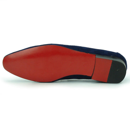 FI-7157 Navy Suede with Gold Metal Tassel Fiesso by Aurelio Garcia