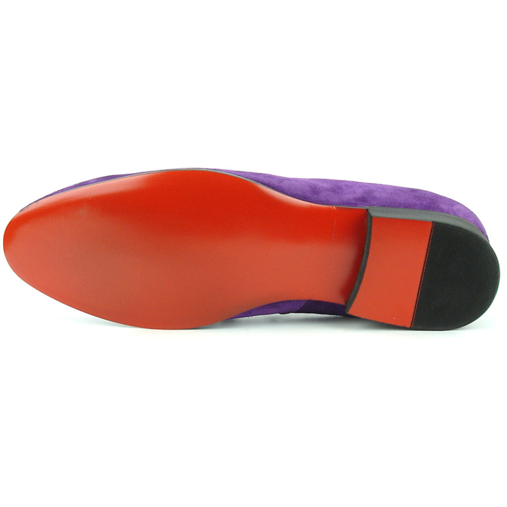 FI-7191 Purple Suede Fiesso by Aurelio Garcia with Silver Chain Slip on Loafer