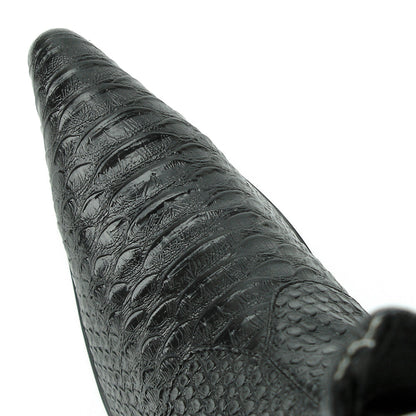 FI-7240 Black Snake Print Boot with side Zipper Fiesso by Aurelio Garcia