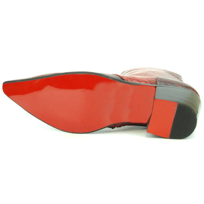FI-7240 Red Snake Print Boot with side Zipper Fiesso by Aurelio Garcia
