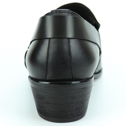 FI-7278 Black Leather Shoe Pointed Toe Slip on Fiesso by Aurelio Garcia