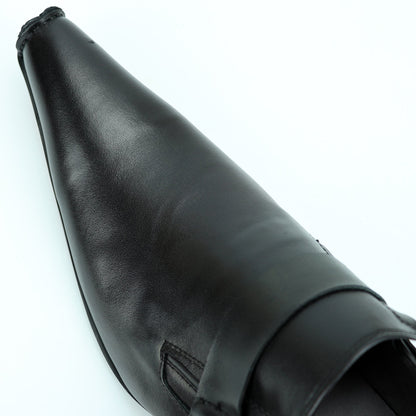 FI-7278 Black Leather Shoe Pointed Toe Slip on Fiesso by Aurelio Garcia