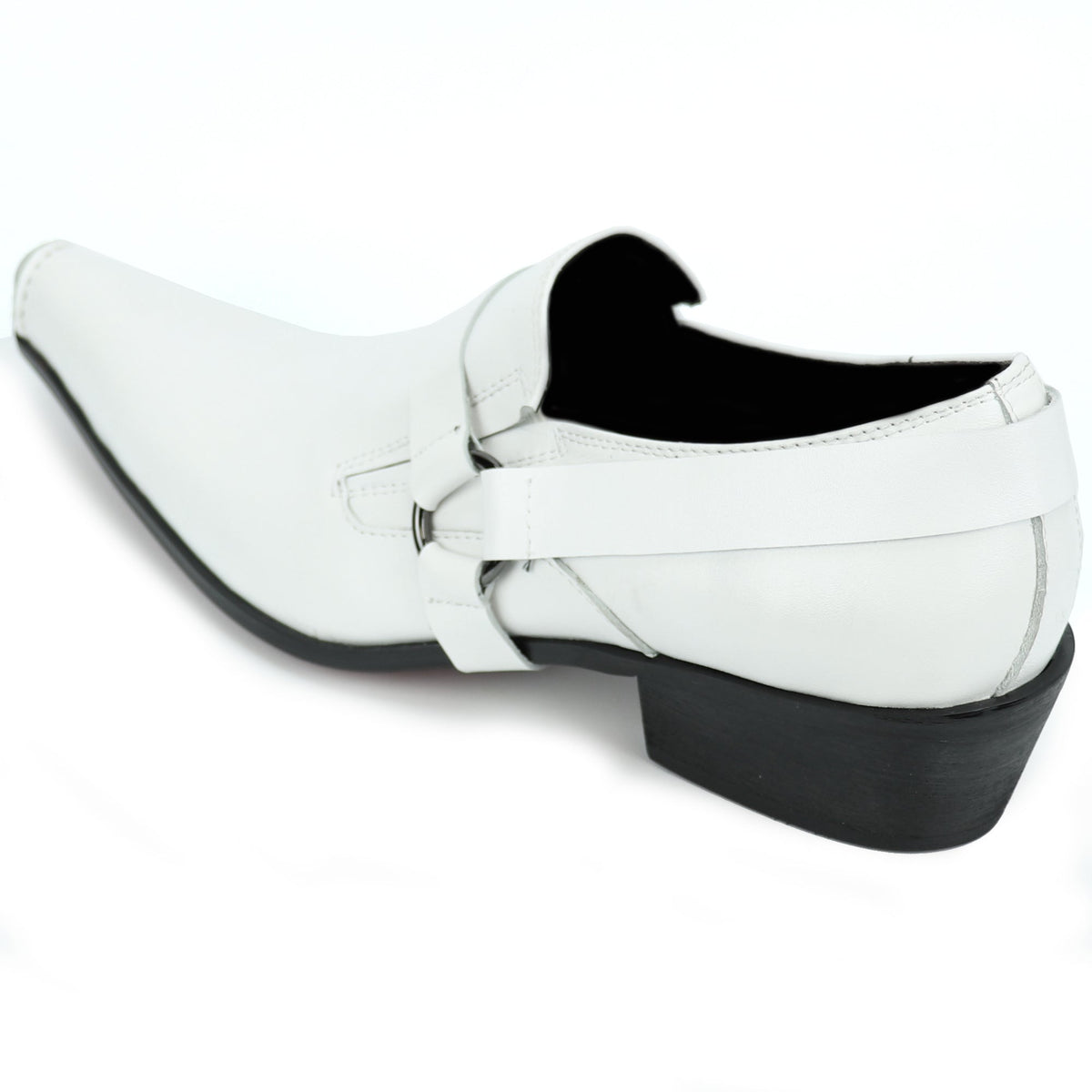 FI-7278 White Leather Shoe Pointed Toe Slip on Fiesso by Aurelio Garcia