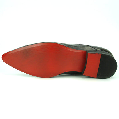 FI-7287 Black Leather Slip on With Tassel Fiesso by Aurelio Garcia