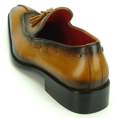 FI-8701 Tan Leather Slip on with Tassel Fiesso by Aurelio Garcia