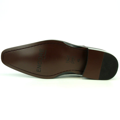 FI-8714 Black Leather Wing Tip With Front Zipper Encore by Fiesso