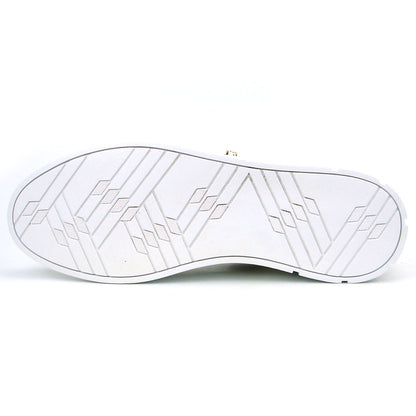 FI-2382 Beige Lace up Low Cut Sneaker Gold Lion head Encore by Fiesso
