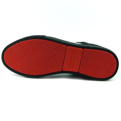 FI-2402 Black White Suede and Rhinestones High Top Sneaker Encore by Fiesso