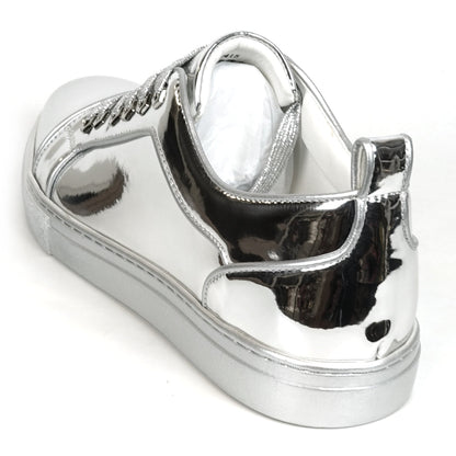FI-2415-2 Silver Patent Leather Lace up Sneaker Encore by Fiesso