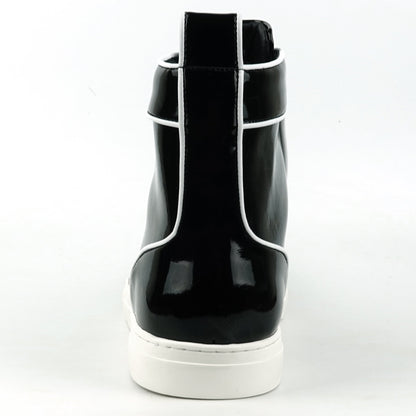 FI-2416 Black Patent Leather Lace up High top Sneaker Encore by Fiesso