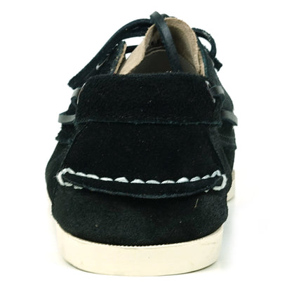 FI-6512-S Black Beige Premiun Genuine Suede Lace up Boat Shoes Fiesso by Aurelio Garcia