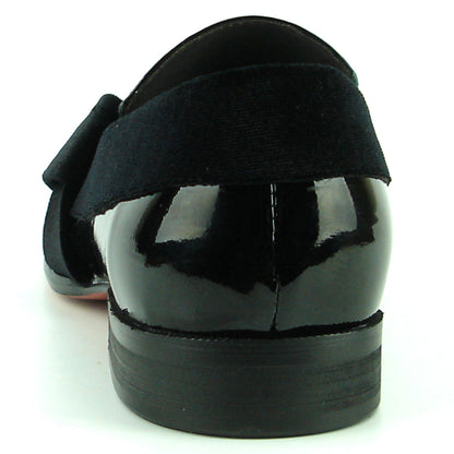 FI-7356 Black Patent Black Suede Strap Slip on Fiesso by Aurelio Garcia