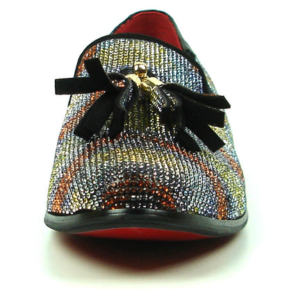 FI-7390 Multi color Rhinestones Slip on with Tassel Fiesso by Aurelio Garcia