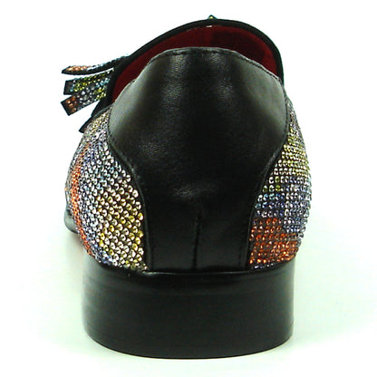 FI-7390 Multi color Rhinestones Slip on with Tassel Fiesso by Aurelio Garcia