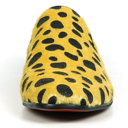 FI-7532 Gold Black Leopard Pony Hair Slip on Loafer Fiesso by Aurelio Garcia