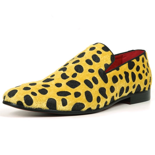 FI-7532 Gold Black Leopard Pony Hair Slip on Loafer Fiesso by Aurelio Garcia