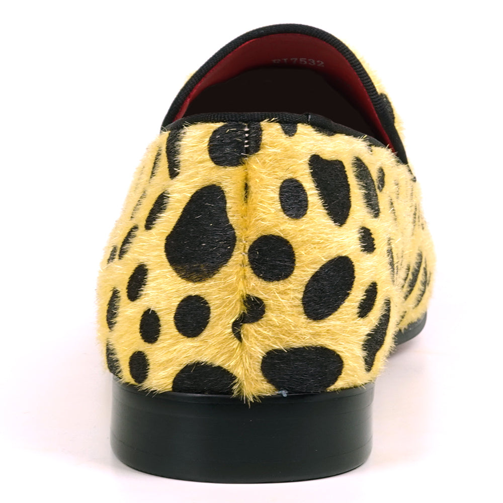 FI-7532 Gold Black Leopard Pony Hair Slip on Loafer Fiesso by Aurelio Garcia