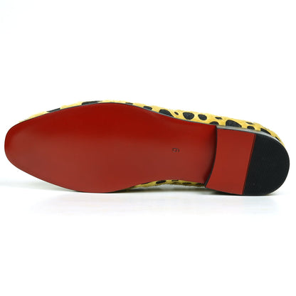 FI-7532 Gold Black Leopard Pony Hair Slip on Loafer Fiesso by Aurelio Garcia