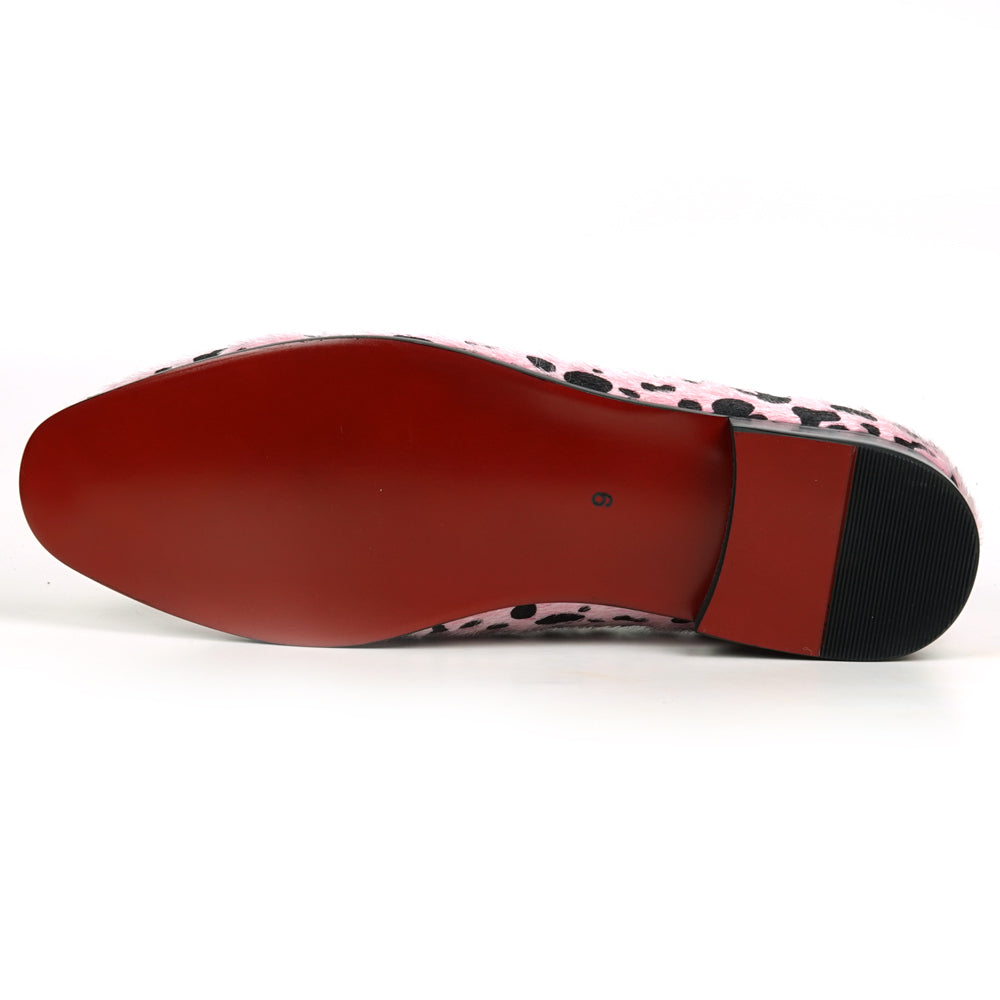 FI-7532 Pink Black Leopard Pony Hair Slip on Loafer Fiesso by Aurelio Garcia