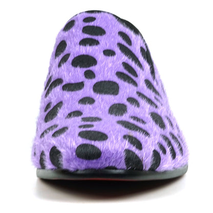 FI-7532 Purple Black Leopard Pony Hair Slip on Loafer Fiesso by Aurelio Garcia