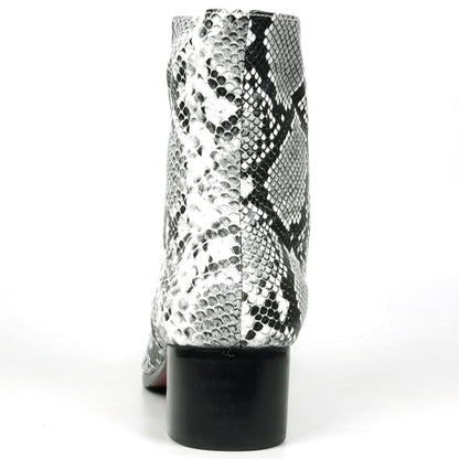 FI-7540 Black & White Sneake Print Boot Fiesso by Aurelio Garcia