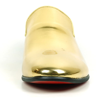 FI-7548 Gold Patent Leather Slip on Loafer Fiesso by Aurelio Garcia