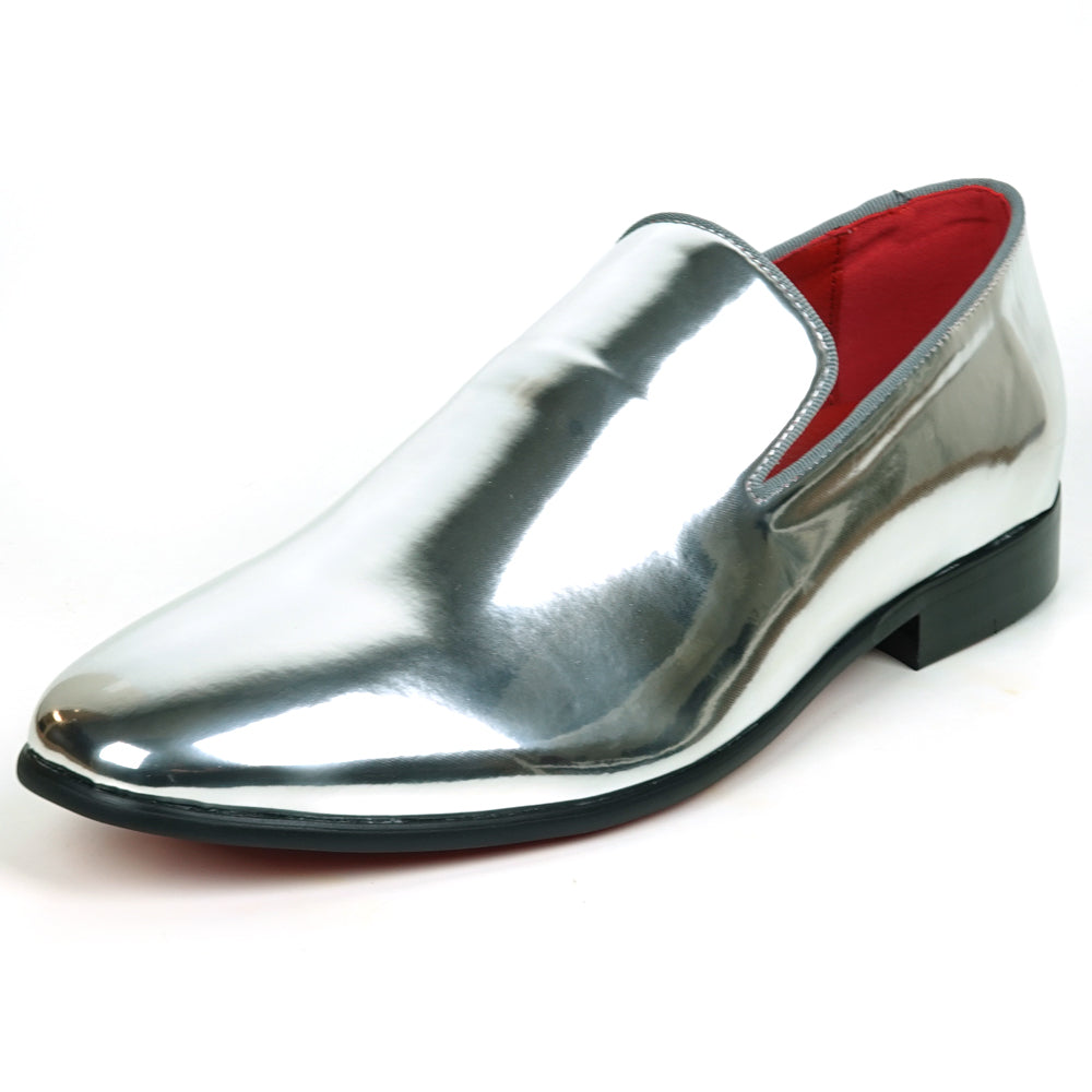 FI-7548 Silver Patent Leather Slip on Loafer Fiesso by Aurelio Garcia