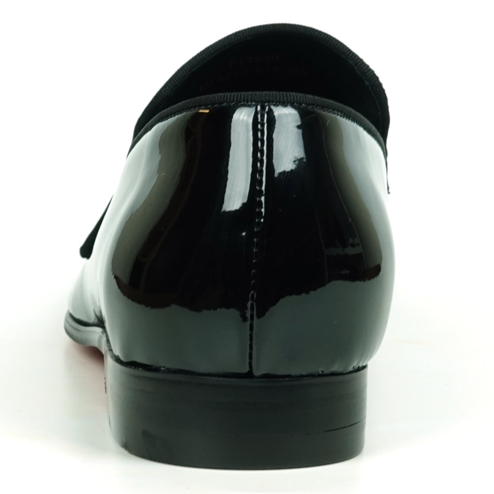 FI-7549 Black Patent Rhinestones Slip on Loafer Fiesso by Aurelio Garcia