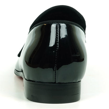 FI-7549 Black Patent Rhinestones Slip on Loafer Fiesso by Aurelio Garcia