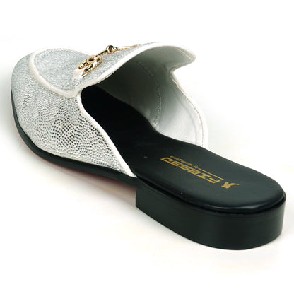FI-7551 White Suede Rhinestones Sandal Fiesso by Aurelio Garcia