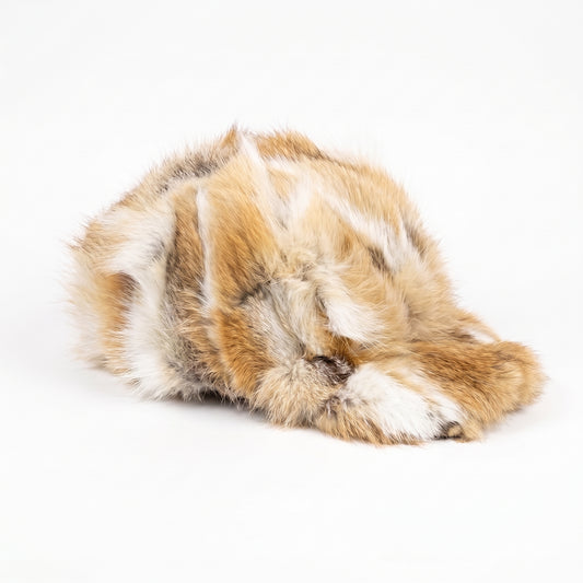 Kashani Natural Golden Island Diamond Cut Fox Fur Baseball Hat