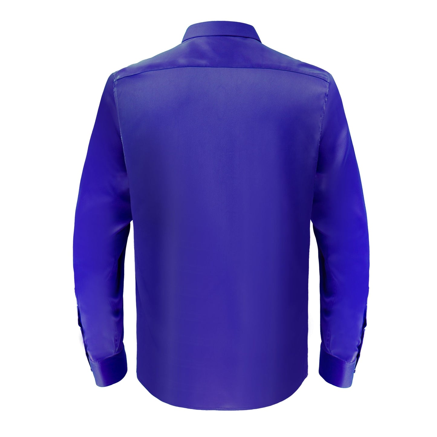 Barocco Luxe Satin Stretch Shirt MEDIUM BLUE - Dudes Boutique