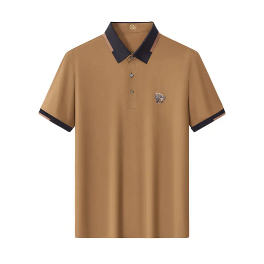 Contrast Trim Performance Polo - El Baron KHAKI