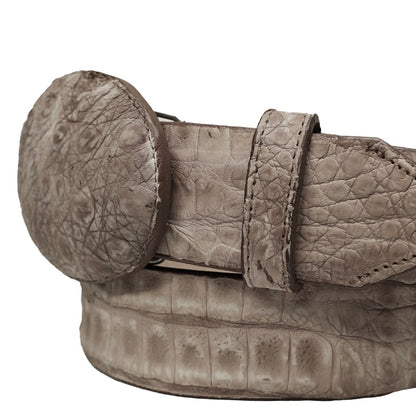 Los Altos Porto Grey crocodile belt