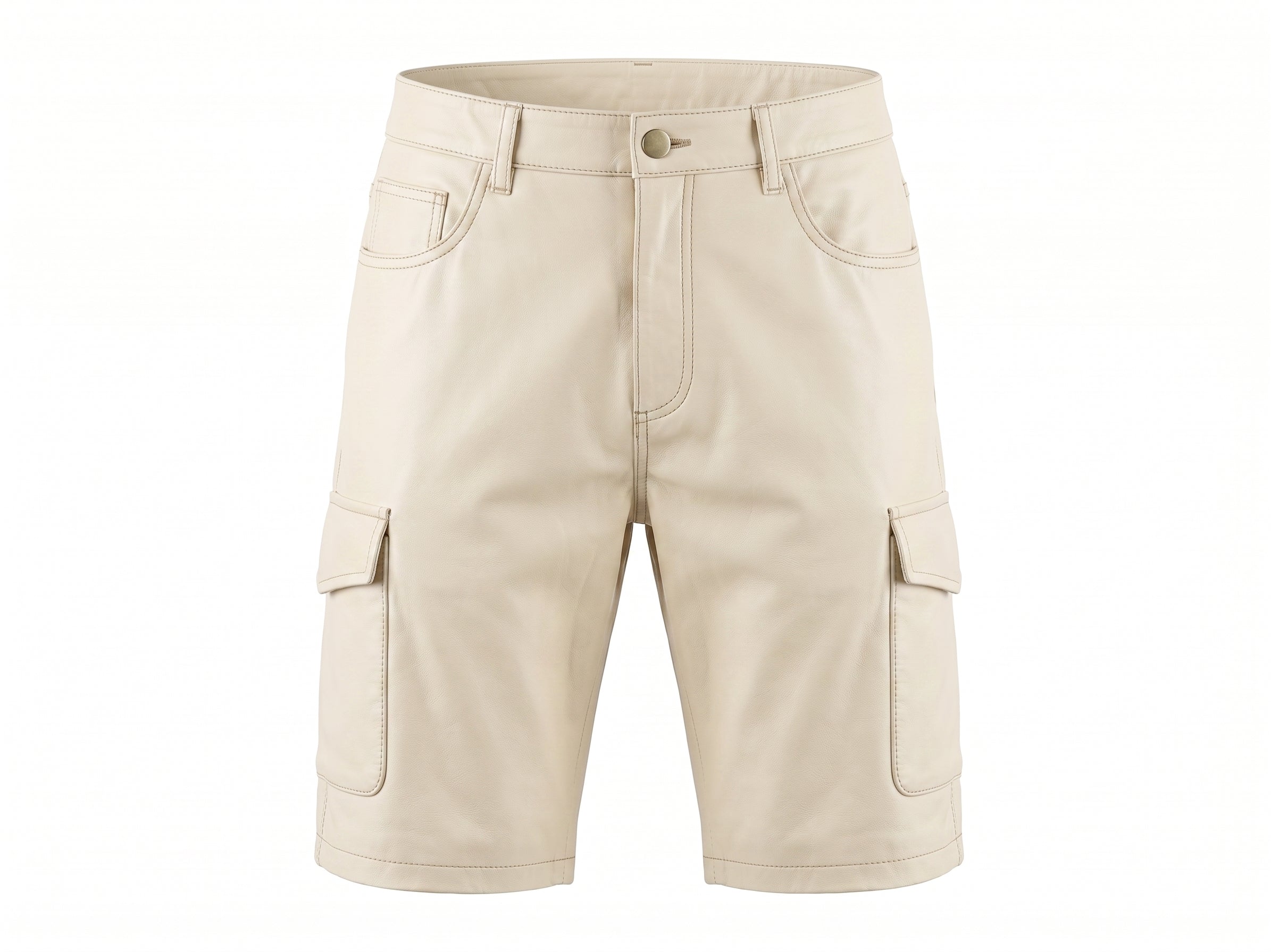 Kashani Cream Lambskin Leather Cargo Shorts – Dudes Boutique