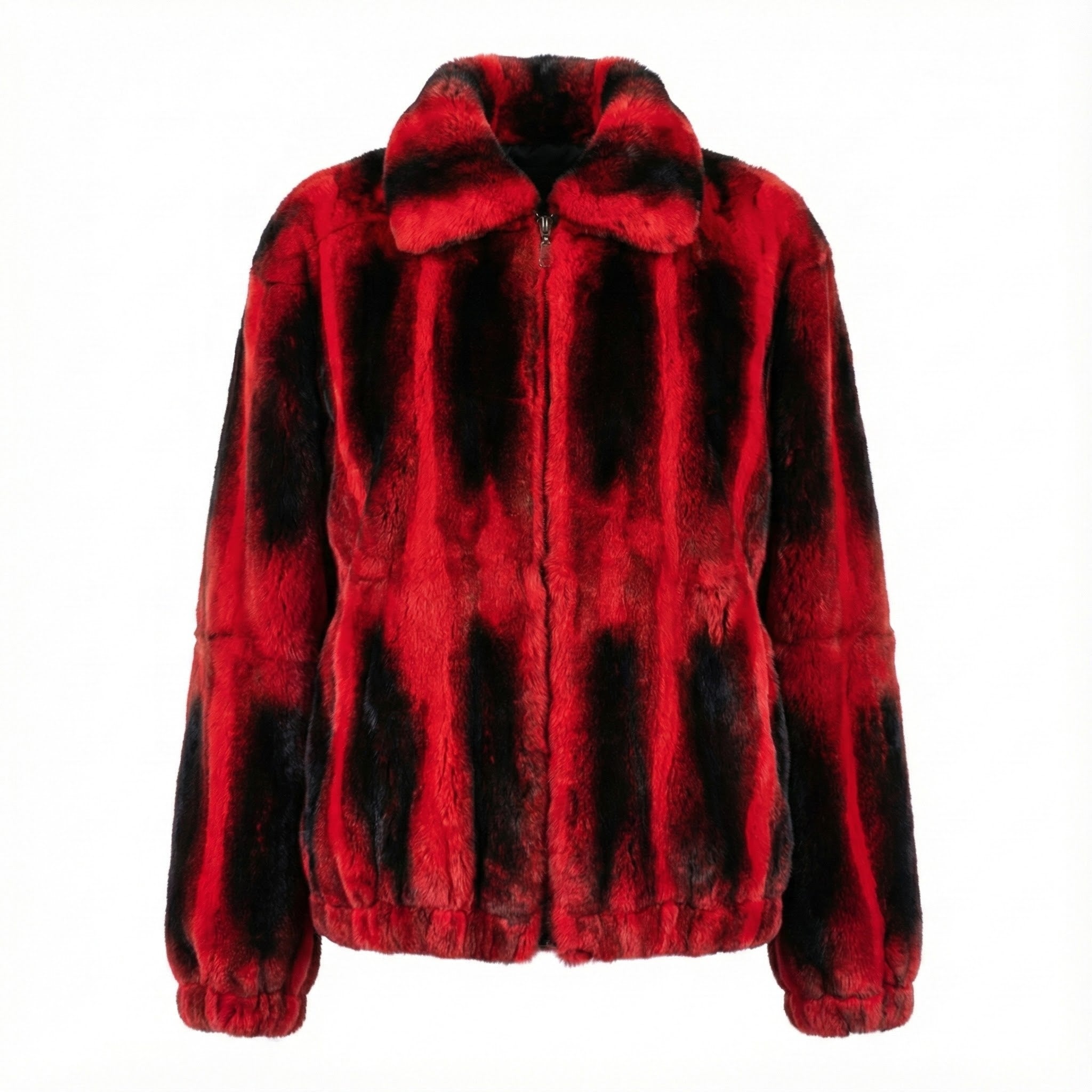 Volare Men's Red Rex Rabbit Fur Coat