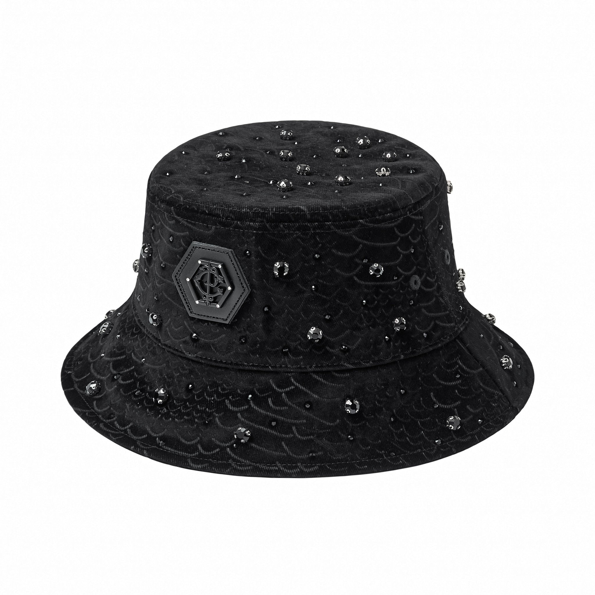 Midnight Serpent Rhinestone - Century Penthouse Hat BLACK