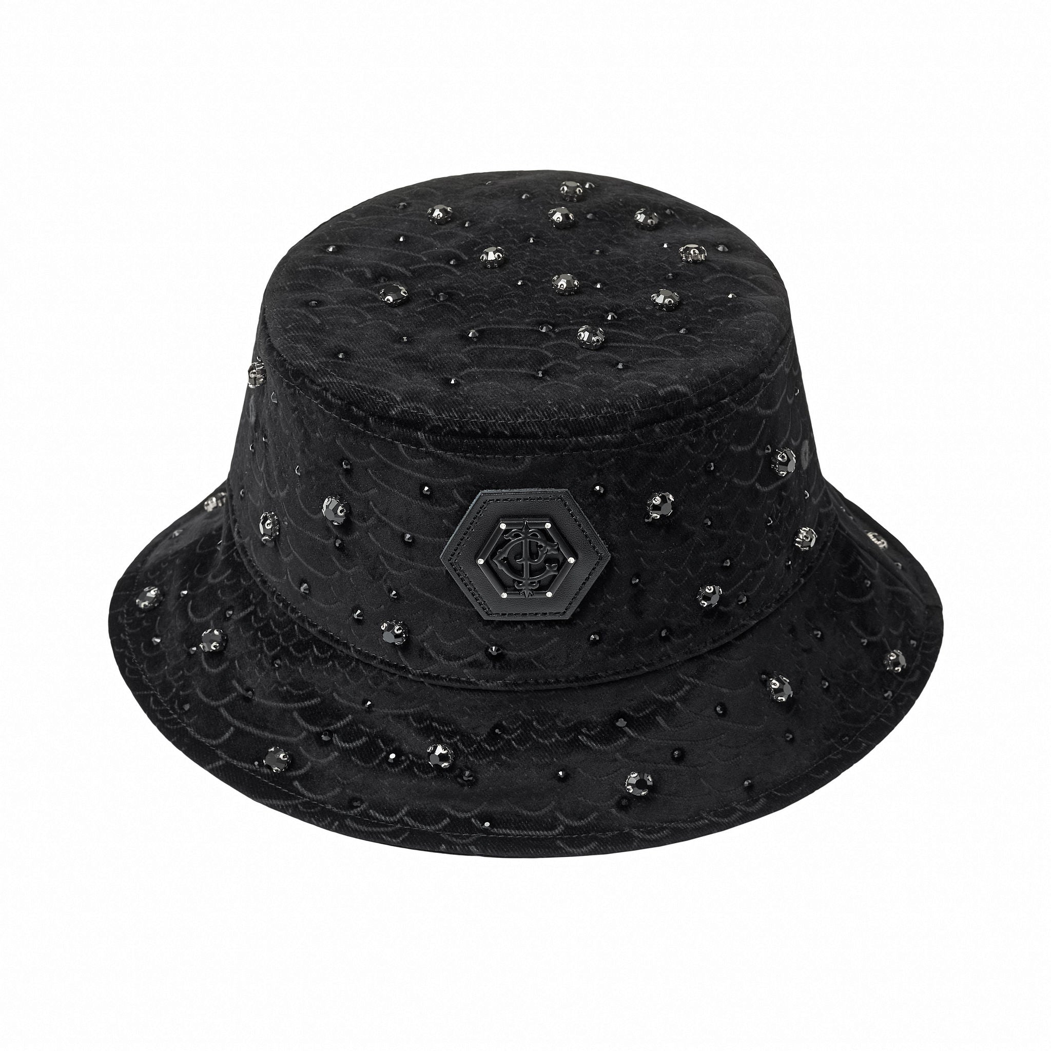 Midnight Serpent Rhinestone - Century Penthouse Hat BLACK