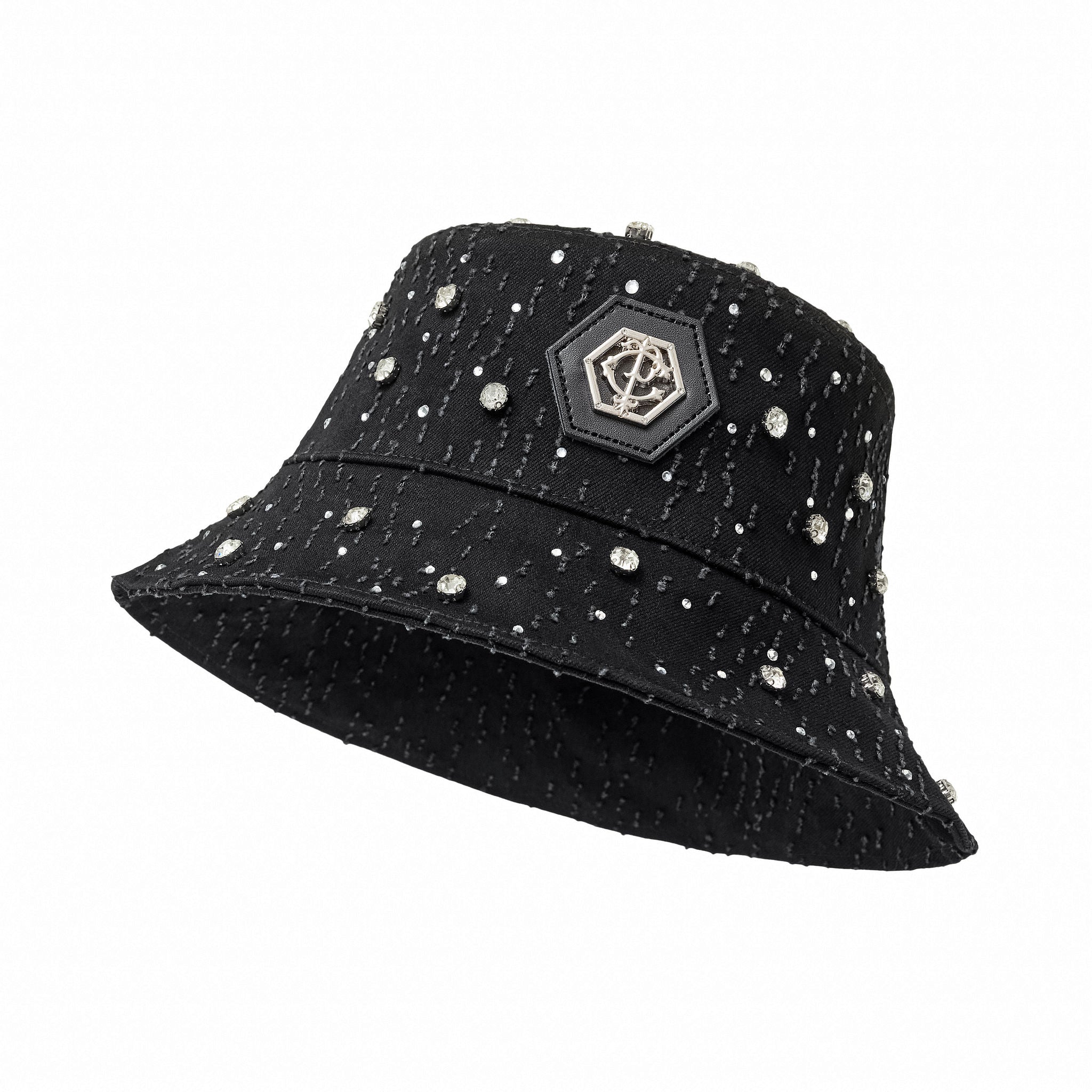 Century Penthouse Cross Denim Hat - Black/Silver