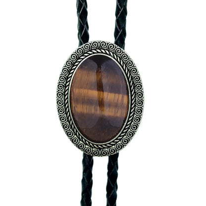 Kashani Agate Gemstone Bolo Tie