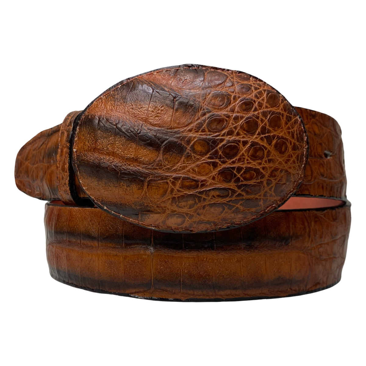Los Altos burnt cognac crocodile belt