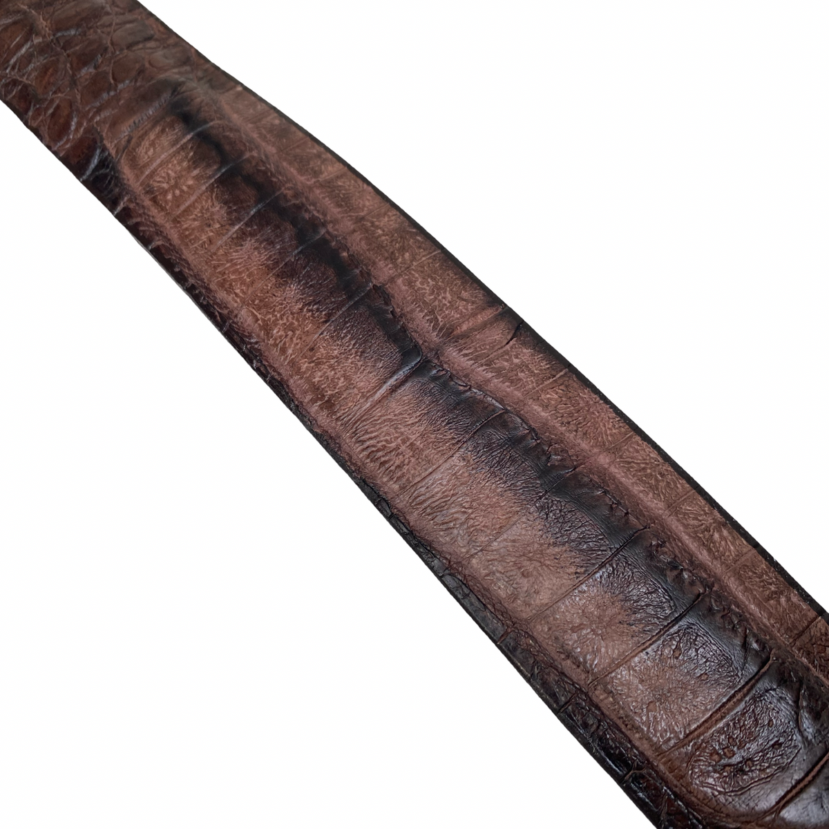 Los Altos Burnt Brown Crocodile Belt