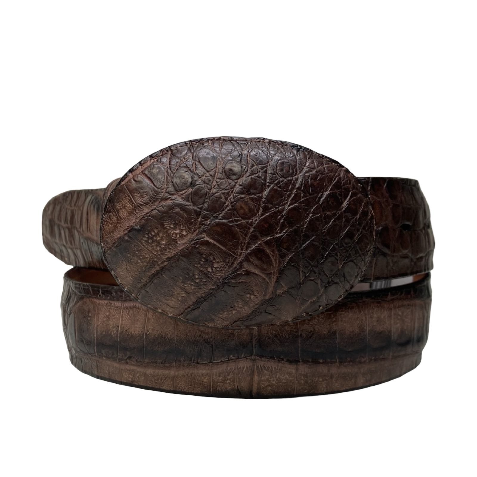 Los Altos Burnt Brown Crocodile Belt