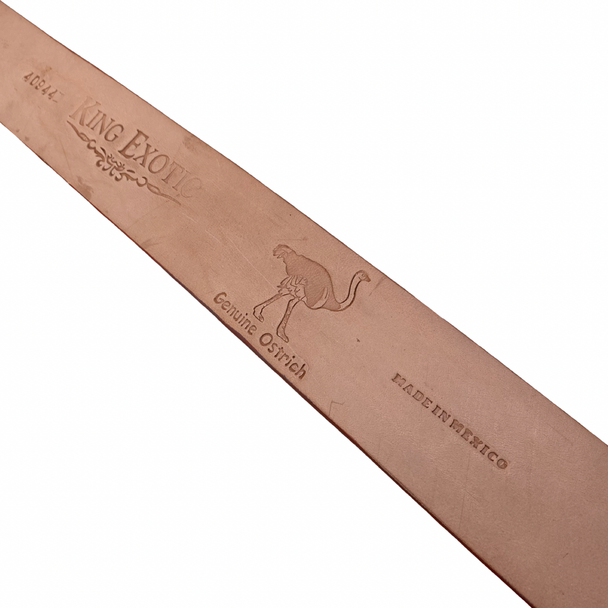 Los Altos cognac ostrich leg leather belt